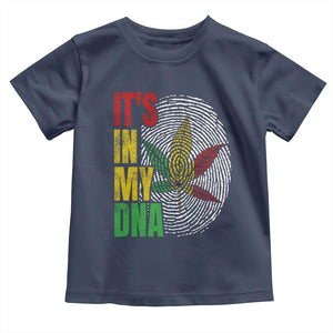 Funny Jamaica Rasta Cannabis Weed Toddler T Shirt Its In My DNA TS11 Navy Print Your Wear