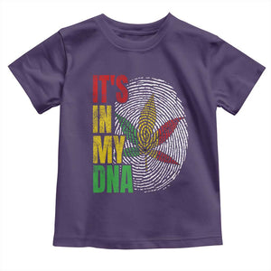 Funny Jamaica Rasta Cannabis Weed Toddler T Shirt Its In My DNA TS11 Purple Print Your Wear