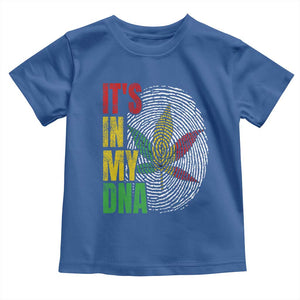 Funny Jamaica Rasta Cannabis Weed Toddler T Shirt Its In My DNA TS11 Royal Blue Print Your Wear