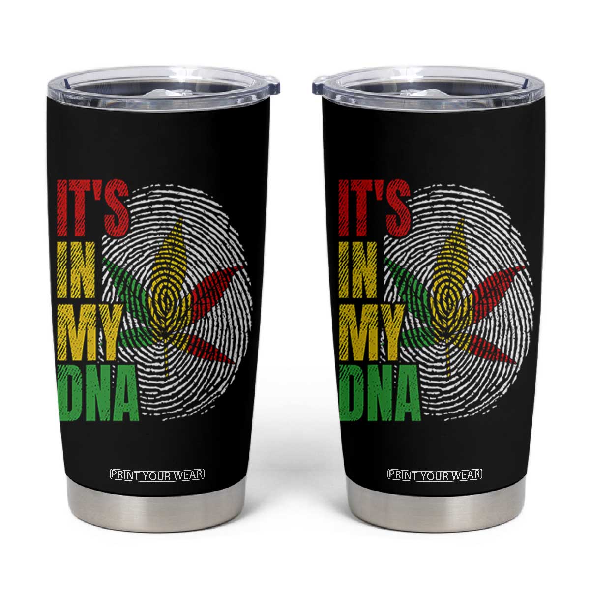 Funny Jamaica Rasta Cannabis Weed Tumbler Cup Its In My DNA TS11 Black Print Your Wear