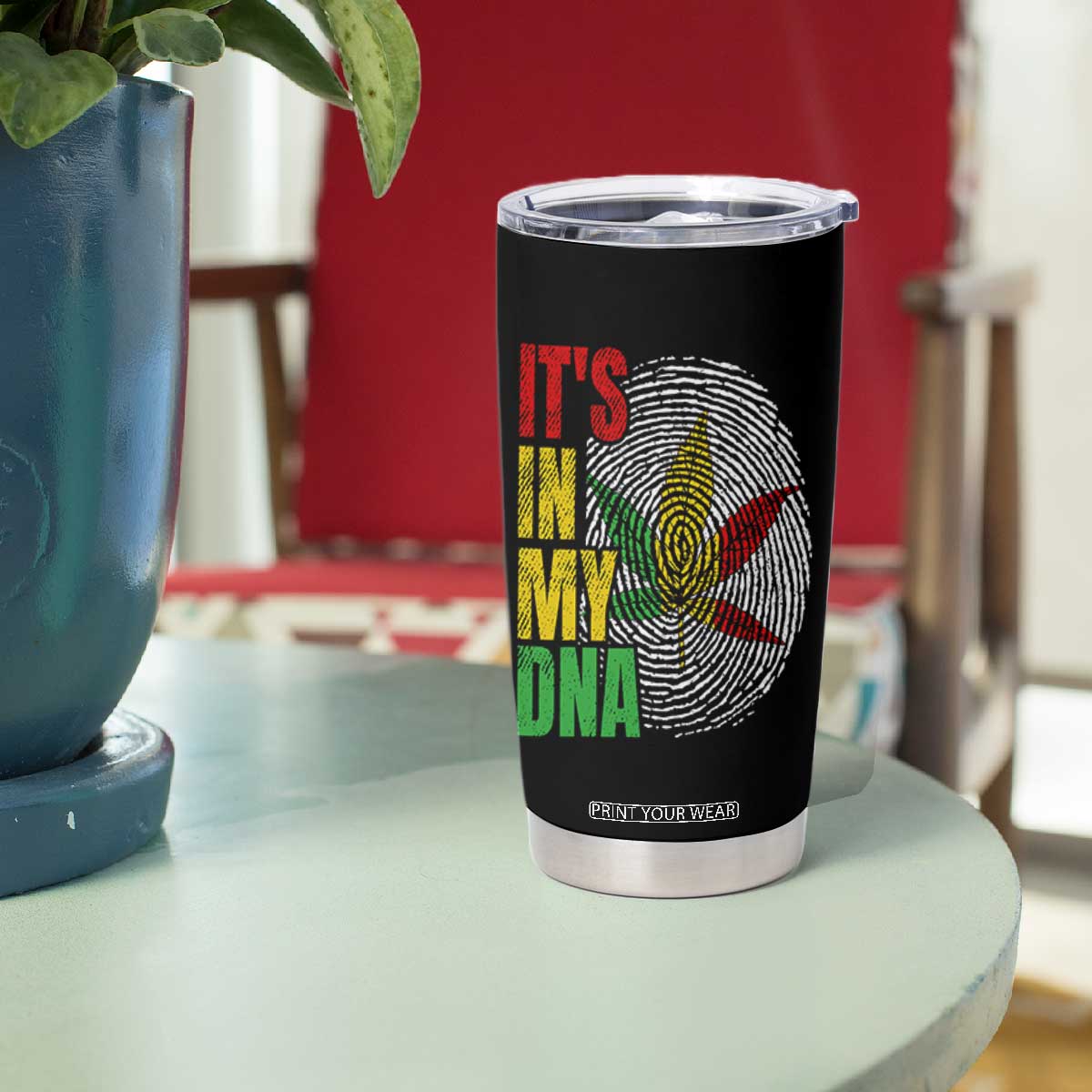 Funny Jamaica Rasta Cannabis Weed Tumbler Cup Its In My DNA TS11 Print Your Wear