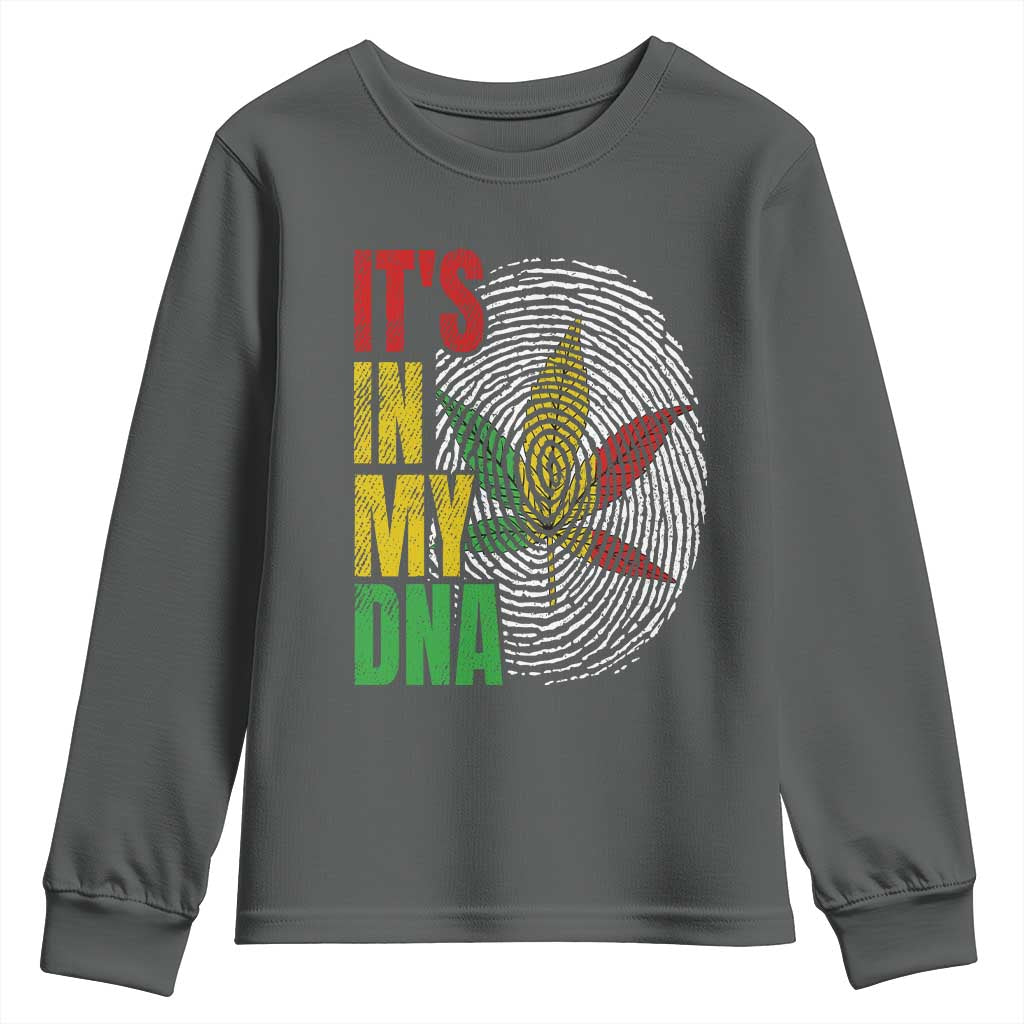 Funny Jamaica Rasta Cannabis Weed Youth Sweatshirt Its In My DNA TS11 Dark Heather Print Your Wear