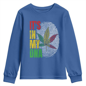 Funny Jamaica Rasta Cannabis Weed Youth Sweatshirt Its In My DNA TS11 Royal Blue Print Your Wear