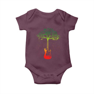 Reggae Music Guitar Rastafarian Roots Rasta Jamaican Baby Onesie TS11 Maroon Print Your Wear