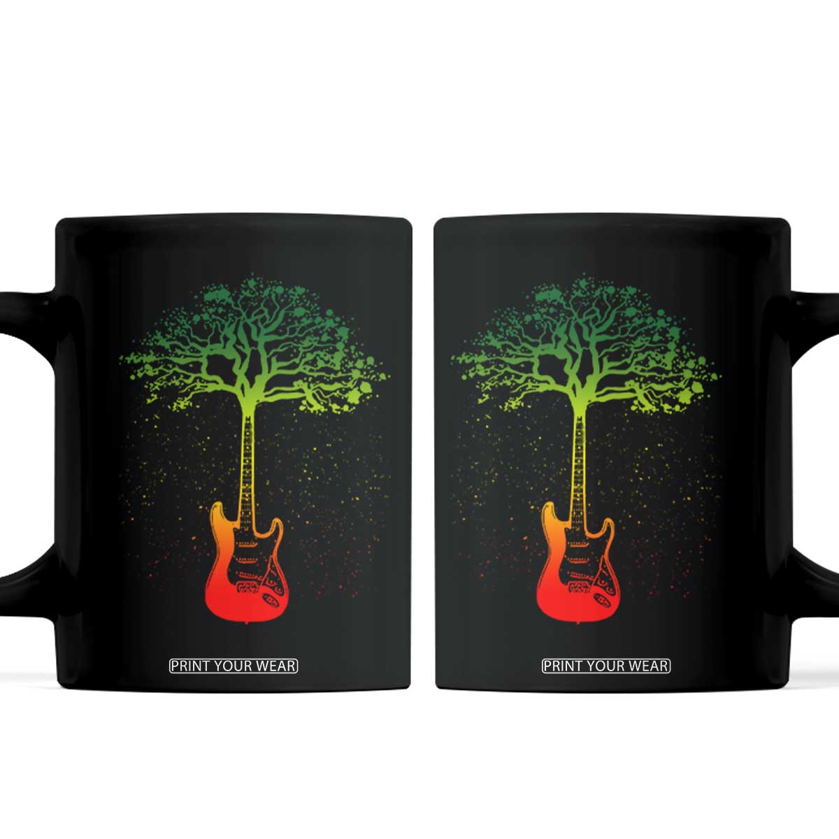 Reggae Music Guitar Rastafarian Roots Rasta Jamaican Coffee Mug TS11 Black Print Your Wear