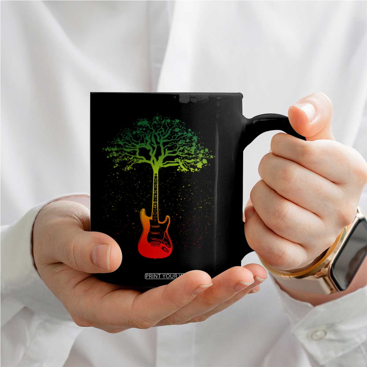 Reggae Music Guitar Rastafarian Roots Rasta Jamaican Coffee Mug TS11 Print Your Wear