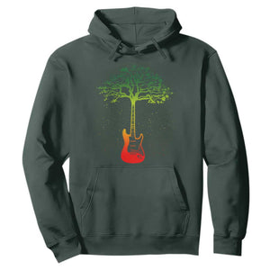 Reggae Music Guitar Rastafarian Roots Rasta Jamaican Hoodie TS11 Dark Forest Green Print Your Wear