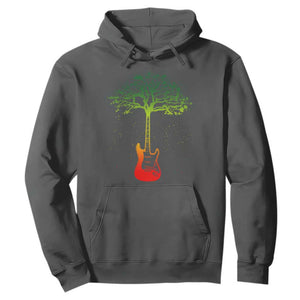 Reggae Music Guitar Rastafarian Roots Rasta Jamaican Hoodie TS11 Dark Heather Print Your Wear
