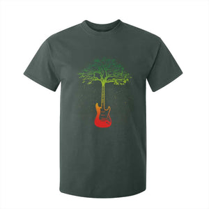 Reggae Music Guitar Rastafarian Roots Rasta Jamaican T Shirt For Kid TS11 Dark Forest Green Print Your Wear