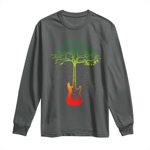Reggae Music Guitar Rastafarian Roots Rasta Jamaican Long Sleeve Shirt TS11 Dark Heather Print Your Wear