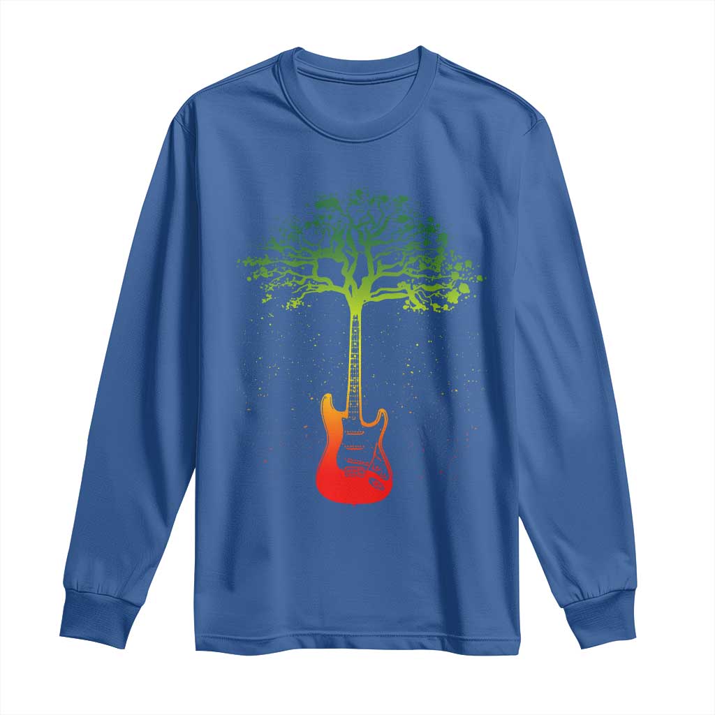 Reggae Music Guitar Rastafarian Roots Rasta Jamaican Long Sleeve Shirt TS11 Royal Blue Print Your Wear