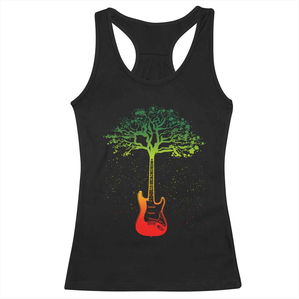Reggae Music Guitar Rastafarian Roots Rasta Jamaican Racerback Tank Top TS11 Black Print Your Wear