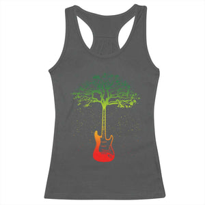 Reggae Music Guitar Rastafarian Roots Rasta Jamaican Racerback Tank Top TS11 Dark Heather Print Your Wear