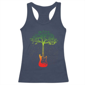 Reggae Music Guitar Rastafarian Roots Rasta Jamaican Racerback Tank Top TS11 Navy Print Your Wear