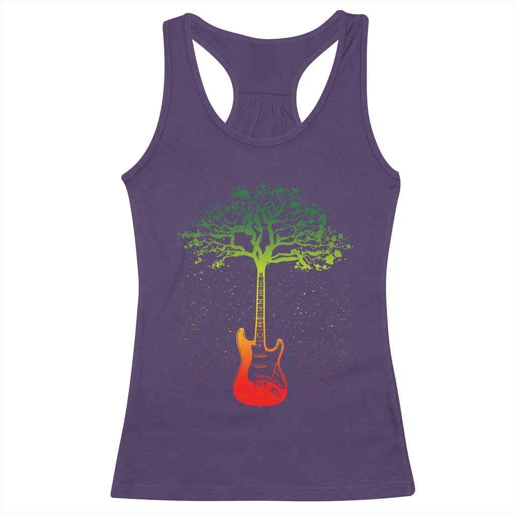 Reggae Music Guitar Rastafarian Roots Rasta Jamaican Racerback Tank Top TS11 Purple Print Your Wear