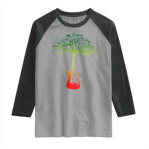 Reggae Music Guitar Rastafarian Roots Rasta Jamaican Raglan Shirt TS11 Sport Gray Black Print Your Wear