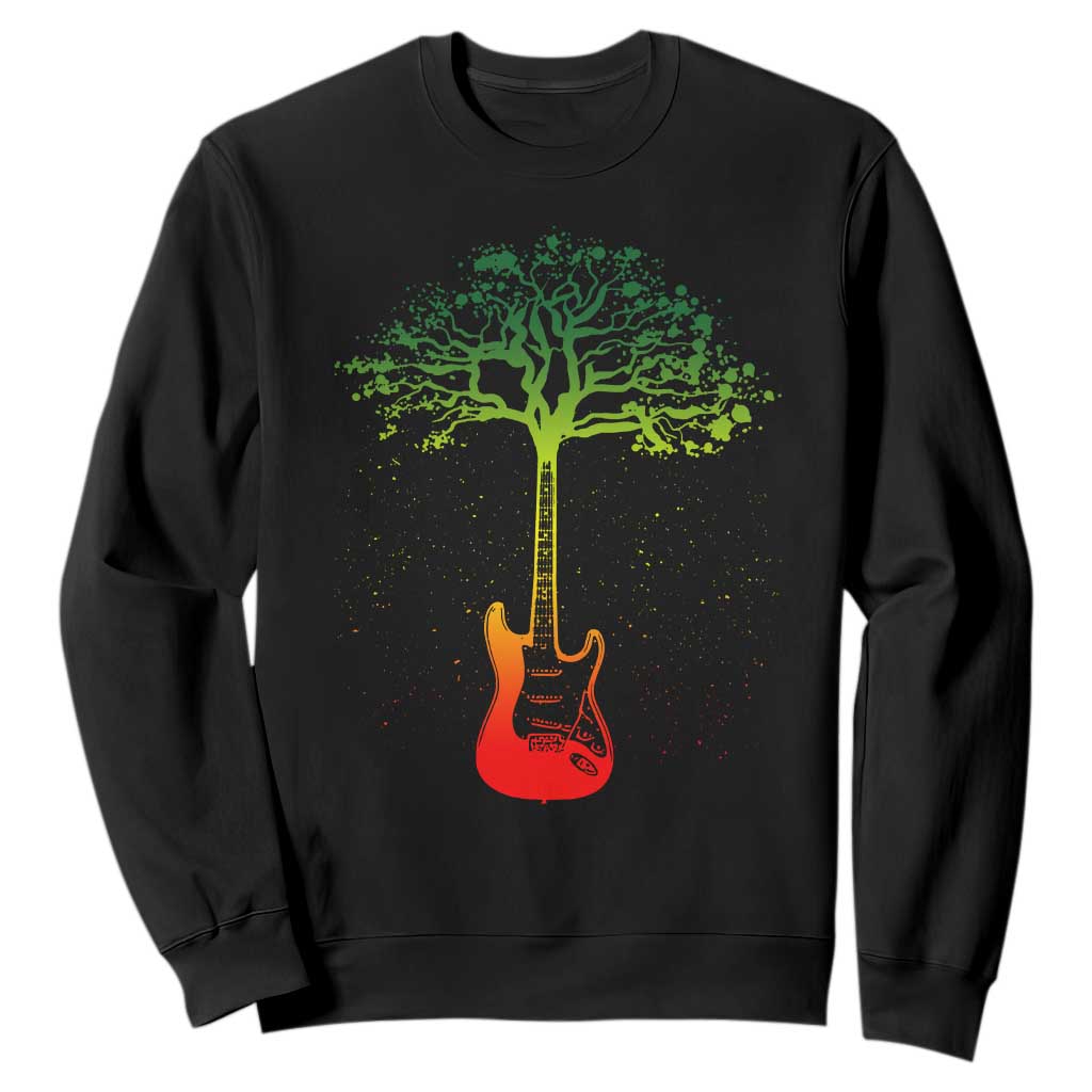 Reggae Music Guitar Rastafarian Roots Rasta Jamaican Sweatshirt TS11 Black Print Your Wear