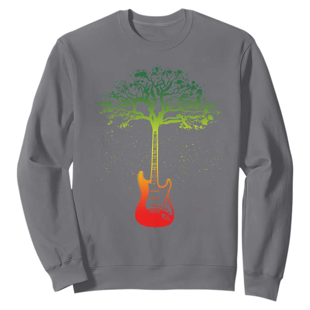 Reggae Music Guitar Rastafarian Roots Rasta Jamaican Sweatshirt TS11 Charcoal Print Your Wear