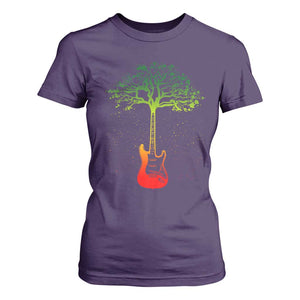 Reggae Music Guitar Rastafarian Roots Rasta Jamaican T Shirt For Women TS11 Purple Print Your Wear