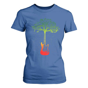 Reggae Music Guitar Rastafarian Roots Rasta Jamaican T Shirt For Women TS11 Royal Blue Print Your Wear