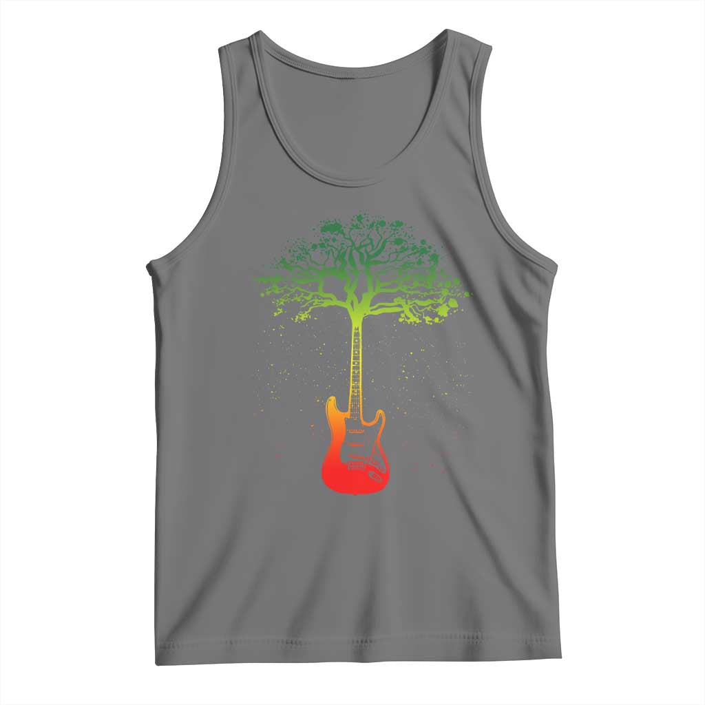 Reggae Music Guitar Rastafarian Roots Rasta Jamaican Tank Top TS11 Black Heather Print Your Wear