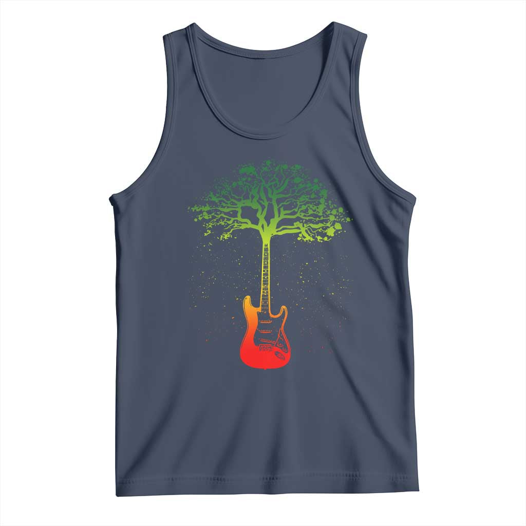 Reggae Music Guitar Rastafarian Roots Rasta Jamaican Tank Top TS11 Navy Print Your Wear