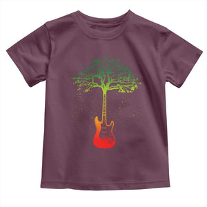 Reggae Music Guitar Rastafarian Roots Rasta Jamaican Toddler T Shirt TS11 Maroon Print Your Wear