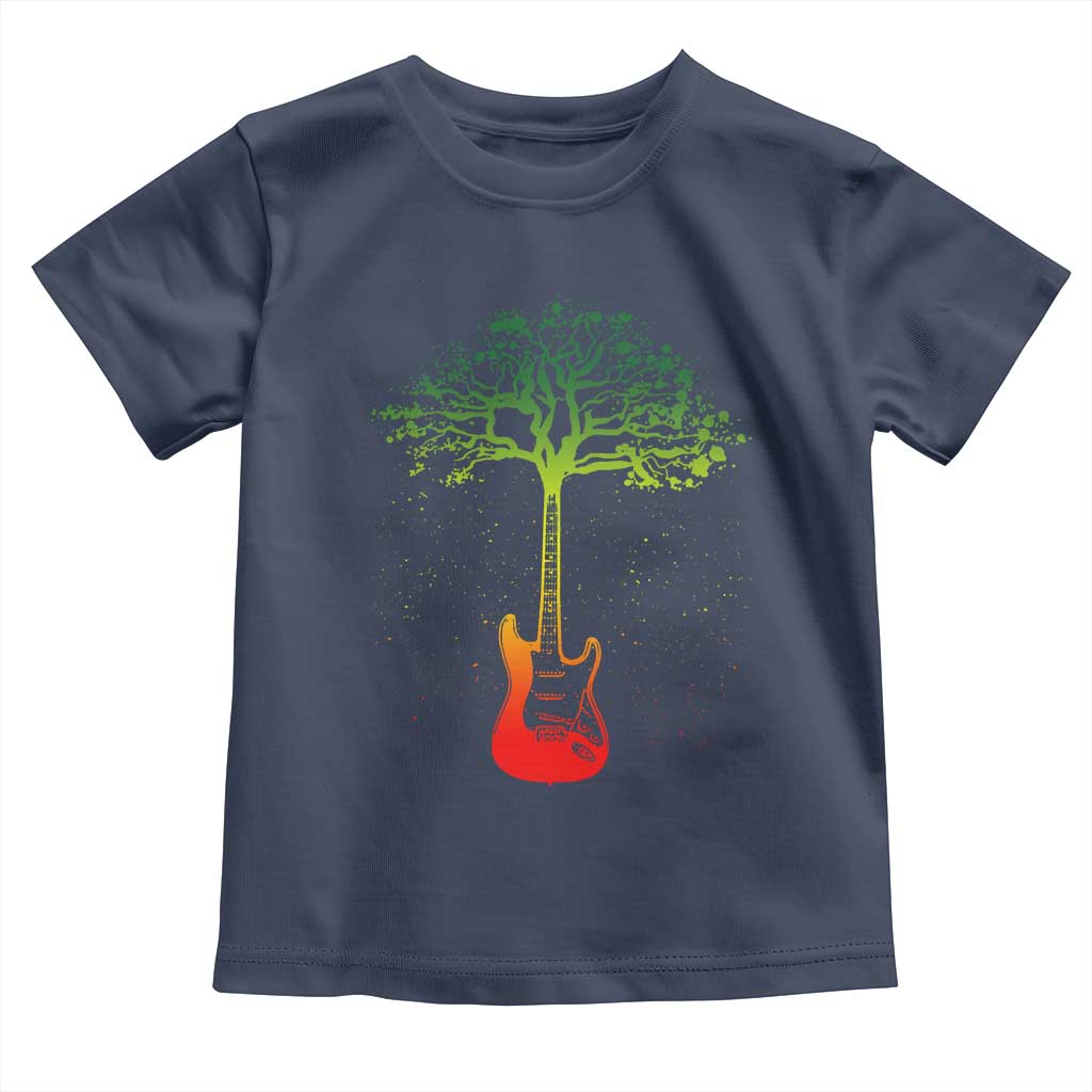 Reggae Music Guitar Rastafarian Roots Rasta Jamaican Toddler T Shirt TS11 Navy Print Your Wear