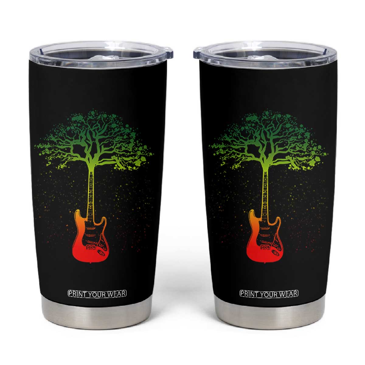 Reggae Music Guitar Rastafarian Roots Rasta Jamaican Tumbler Cup TS11 Black Print Your Wear