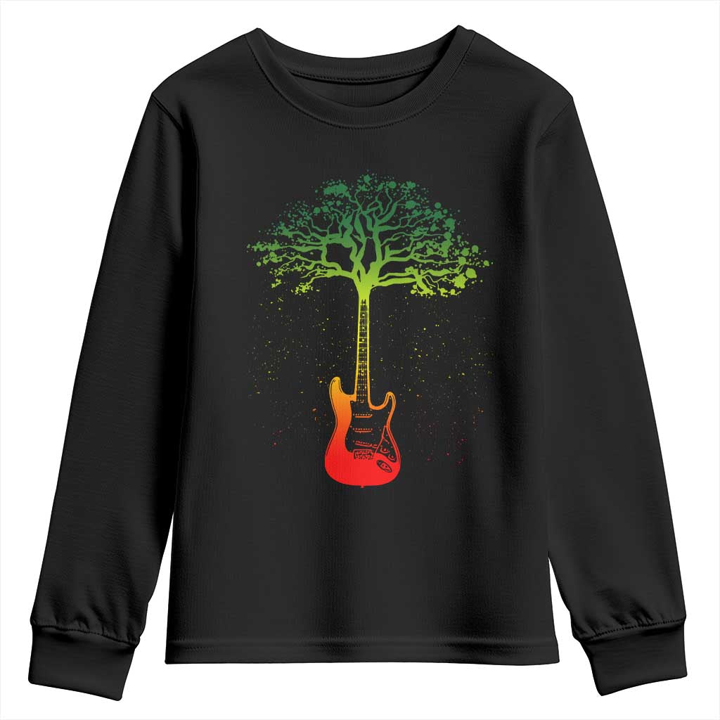 Reggae Music Guitar Rastafarian Roots Rasta Jamaican Youth Sweatshirt TS11 Black Print Your Wear