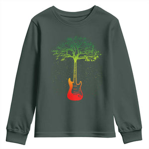 Reggae Music Guitar Rastafarian Roots Rasta Jamaican Youth Sweatshirt TS11 Dark Forest Green Print Your Wear