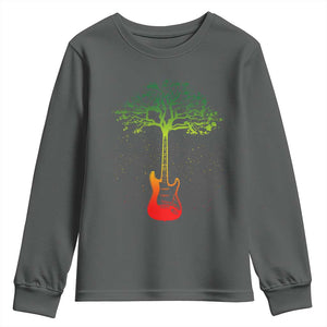 Reggae Music Guitar Rastafarian Roots Rasta Jamaican Youth Sweatshirt TS11 Dark Heather Print Your Wear