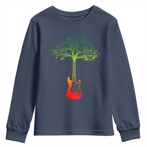 Reggae Music Guitar Rastafarian Roots Rasta Jamaican Youth Sweatshirt TS11 Navy Print Your Wear