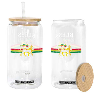 Bless Up Glass Can Rastafari Lion Of Judah Reggae Music TS11 Print Your Wear