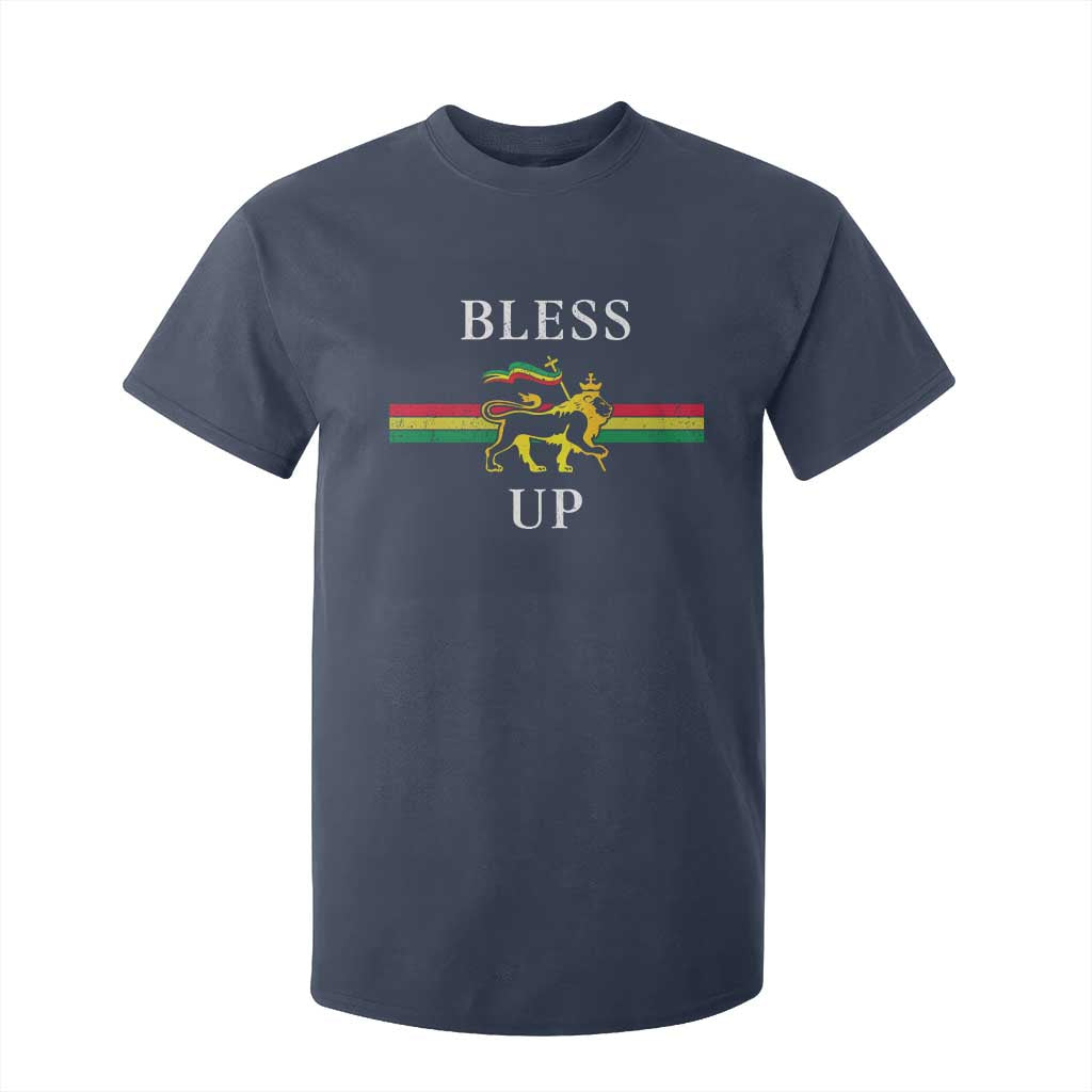 Bless Up T Shirt For Kid Rastafari Lion Of Judah Reggae Music TS11 Navy Print Your Wear