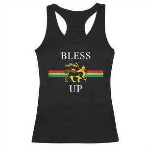 Bless Up Racerback Tank Top Rastafari Lion Of Judah Reggae Music TS11 Black Print Your Wear