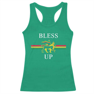 Bless Up Racerback Tank Top Rastafari Lion Of Judah Reggae Music TS11 Irish Green Print Your Wear