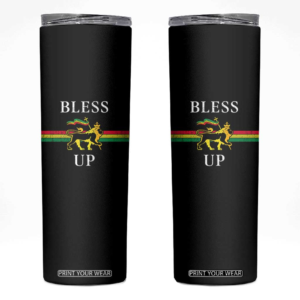 Bless Up Skinny Tumbler Rastafari Lion Of Judah Reggae Music TS11 Black Print Your Wear