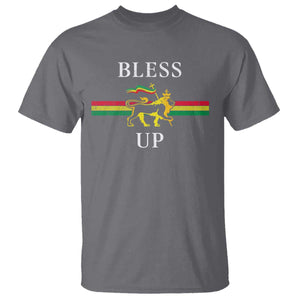 Bless Up T Shirt Rastafari Lion Of Judah Reggae Music TS11 Charcoal Print Your Wear