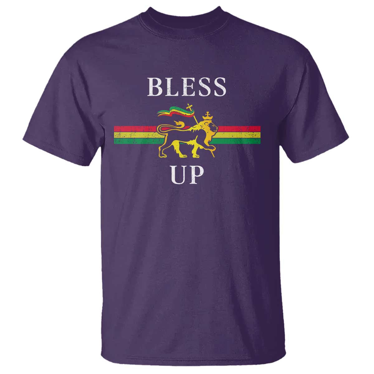 Bless Up T Shirt Rastafari Lion Of Judah Reggae Music TS11 Purple Print Your Wear