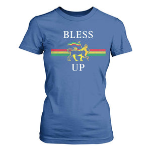 Bless Up T Shirt For Women Rastafari Lion Of Judah Reggae Music TS11 Royal Blue Print Your Wear