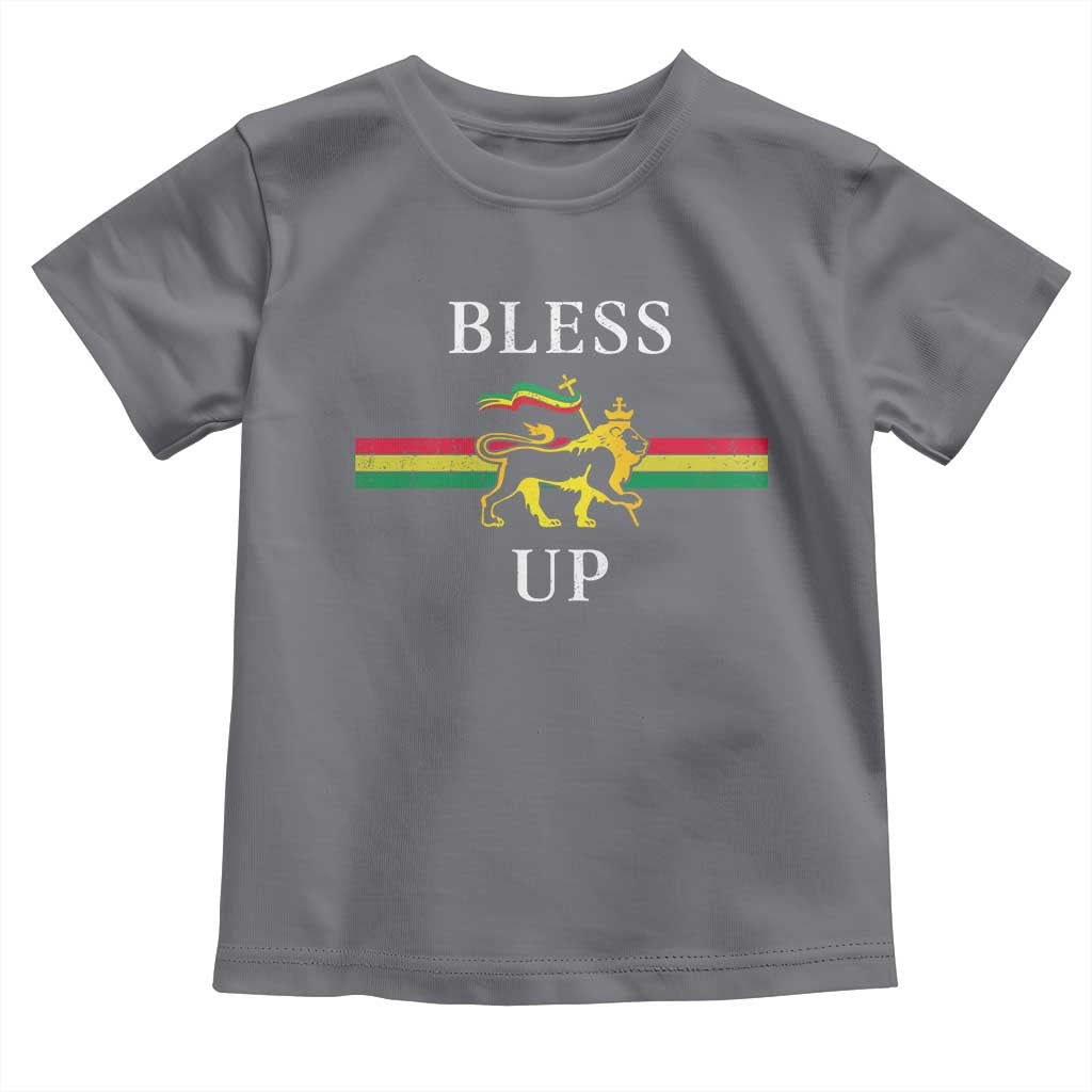 Bless Up Toddler T Shirt Rastafari Lion Of Judah Reggae Music TS11 Charcoal Print Your Wear