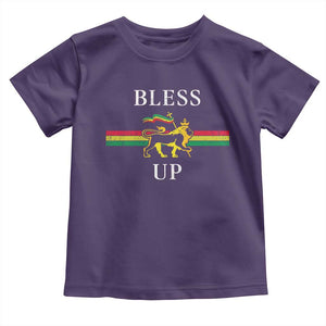 Bless Up Toddler T Shirt Rastafari Lion Of Judah Reggae Music TS11 Purple Print Your Wear