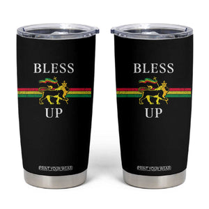 Bless Up Tumbler Cup Rastafari Lion Of Judah Reggae Music TS11 Black Print Your Wear