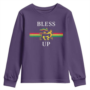 Bless Up Youth Sweatshirt Rastafari Lion Of Judah Reggae Music TS11 Purple Print Your Wear