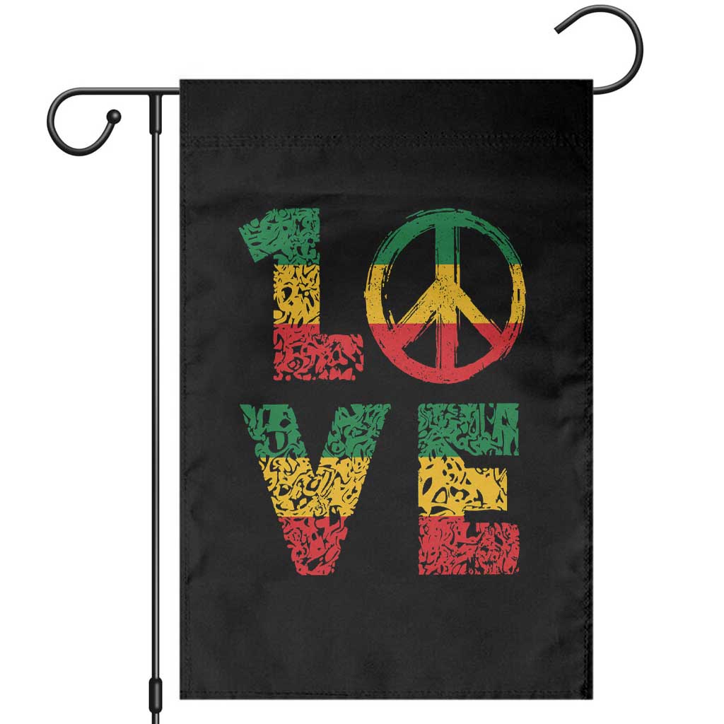 One Love Jamaica Garden Flag Reggae Music Peace Sign Rastafarian TS11 Black Print Your Wear