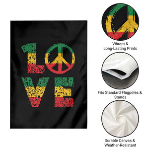 One Love Jamaica Garden Flag Reggae Music Peace Sign Rastafarian TS11 Print Your Wear