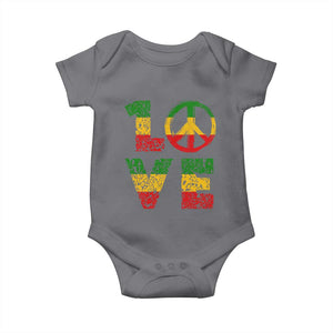 One Love Jamaica Baby Onesie Reggae Music Peace Sign Rastafarian TS11 Charcoal Print Your Wear