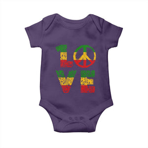 One Love Jamaica Baby Onesie Reggae Music Peace Sign Rastafarian TS11 Purple Print Your Wear