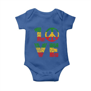 One Love Jamaica Baby Onesie Reggae Music Peace Sign Rastafarian TS11 Royal Blue Print Your Wear
